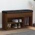 Banco zapatero madera de ingeniería marrón roble 82x32x45,5