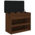 Banco zapatero madera de ingeniería marrón roble 62x32x50