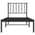 Estructura cama sin colchón con cabecero metal negro 75x190
