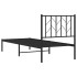 Estructura cama sin colchón con cabecero metal negro 75x190