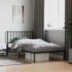 Estructura cama sin colchón con cabecero metal negro 107x203 cm