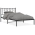Estructura cama sin colchón con cabecero metal negro 107x203