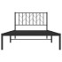 Estructura cama sin colchón con cabecero metal negro 107x203