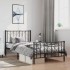 Estructura cama sin colchón con estribo metal negro 100x200