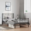 Estructura cama sin colchón con estribo metal negro 100x200 cm