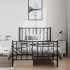 Estructura cama sin colchón con estribo metal negro 100x200