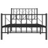 Estructura cama sin colchón con estribo metal negro 100x200