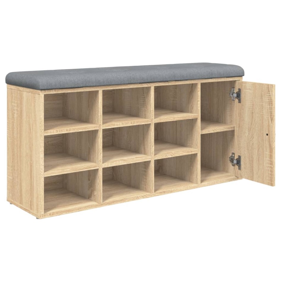 Banco zapatero madera de ingeniería roble Sonoma 102x32x50