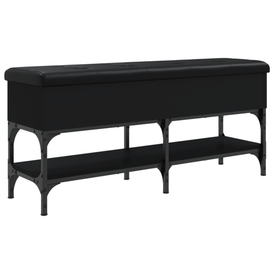 Banco zapatero madera de ingeniería negro 102x32x45