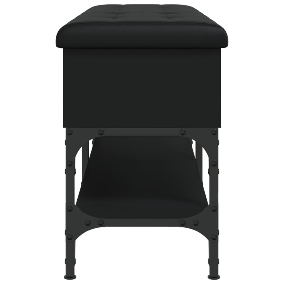 Banco zapatero madera de ingeniería negro 102x32x45