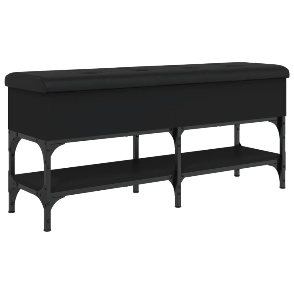 Banco zapatero madera de ingeniería negro 102x32x45