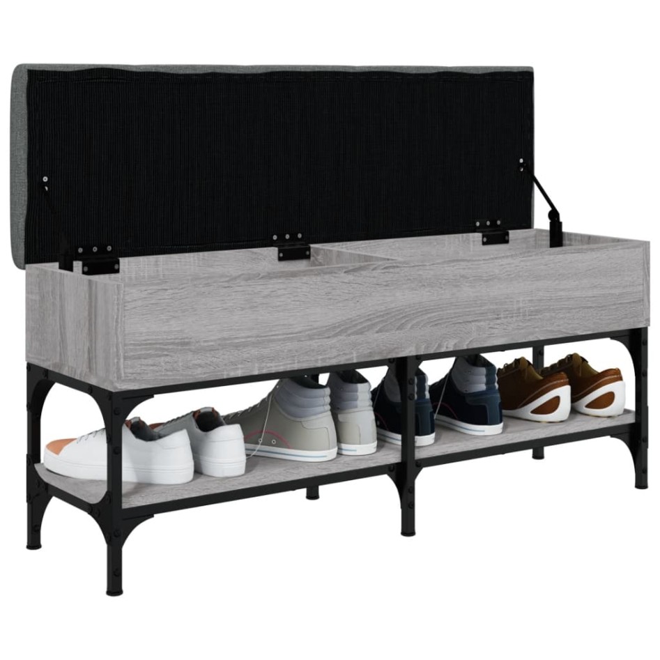 Banco zapatero madera de ingeniería gris Sonoma 102x32x45