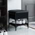Banco zapatero madera de ingeniería negro 42x42x45
