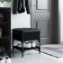 Banco zapatero madera de ingeniería negro 42x42x45