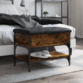 Banco zapatero madera de ingeniería roble ahumado 62x42x45