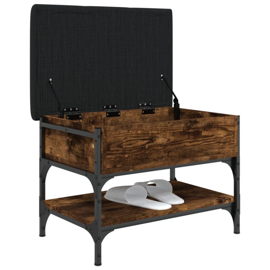 Banco zapatero madera de ingeniería roble ahumado 62x42x45