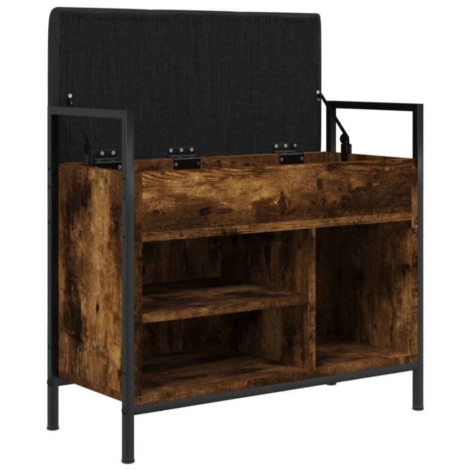 Banco zapatero madera ingeniería roble ahumado 65,5x32x57,5