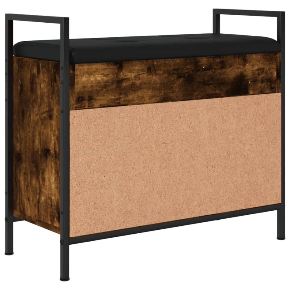 Banco zapatero madera ingeniería roble ahumado 65,5x32x57,5