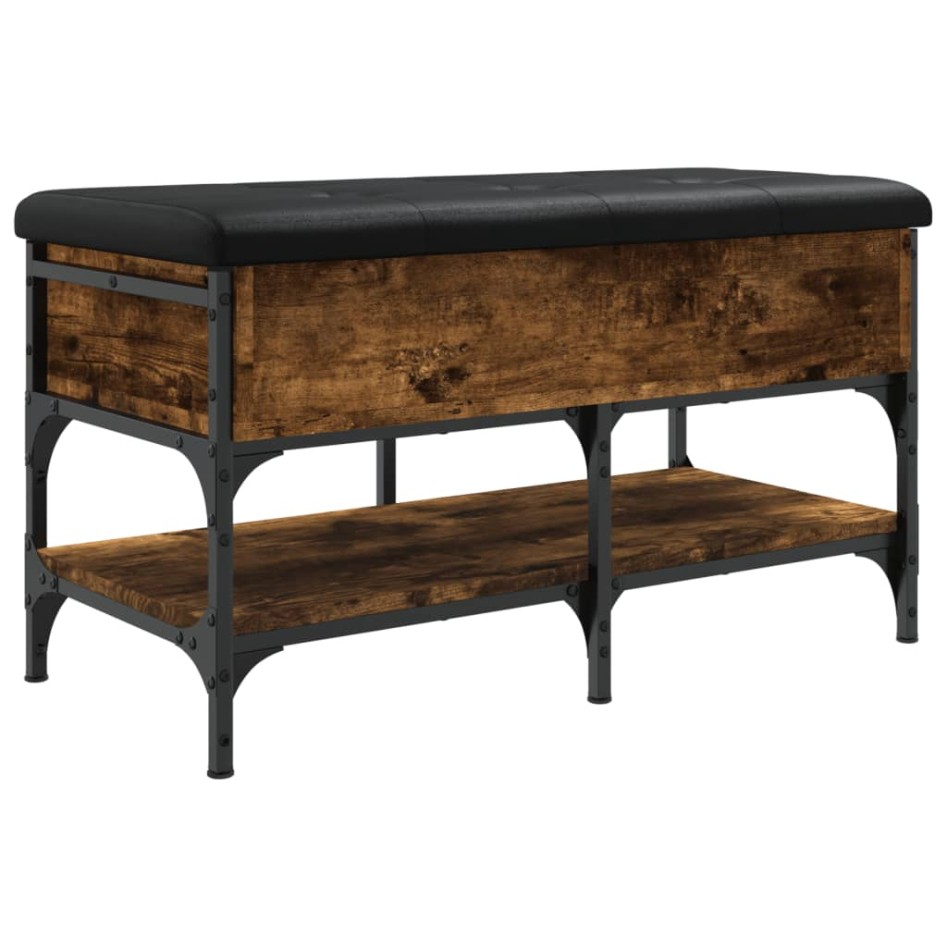Banco zapatero madera de ingeniería roble ahumado 82x42x45
