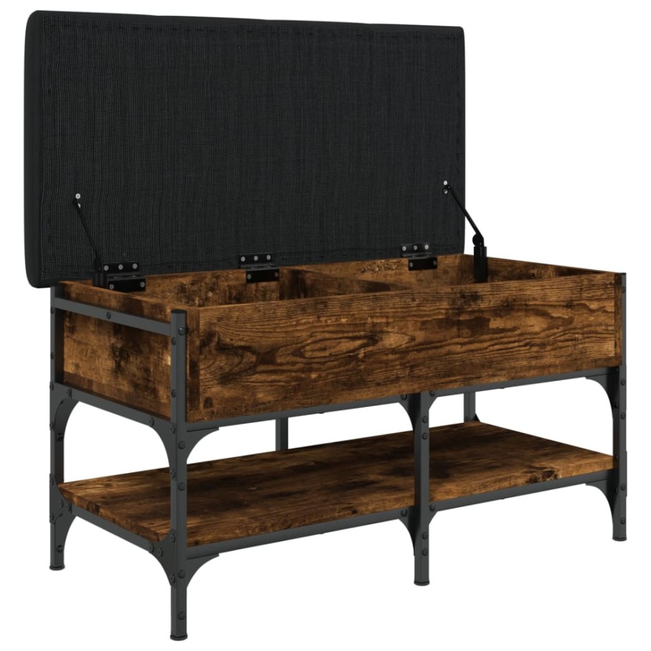 Banco zapatero madera de ingeniería roble ahumado 82x42x45
