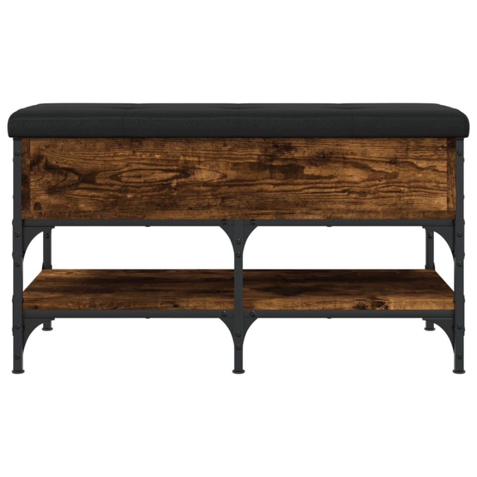Banco zapatero madera de ingeniería roble ahumado 82x42x45