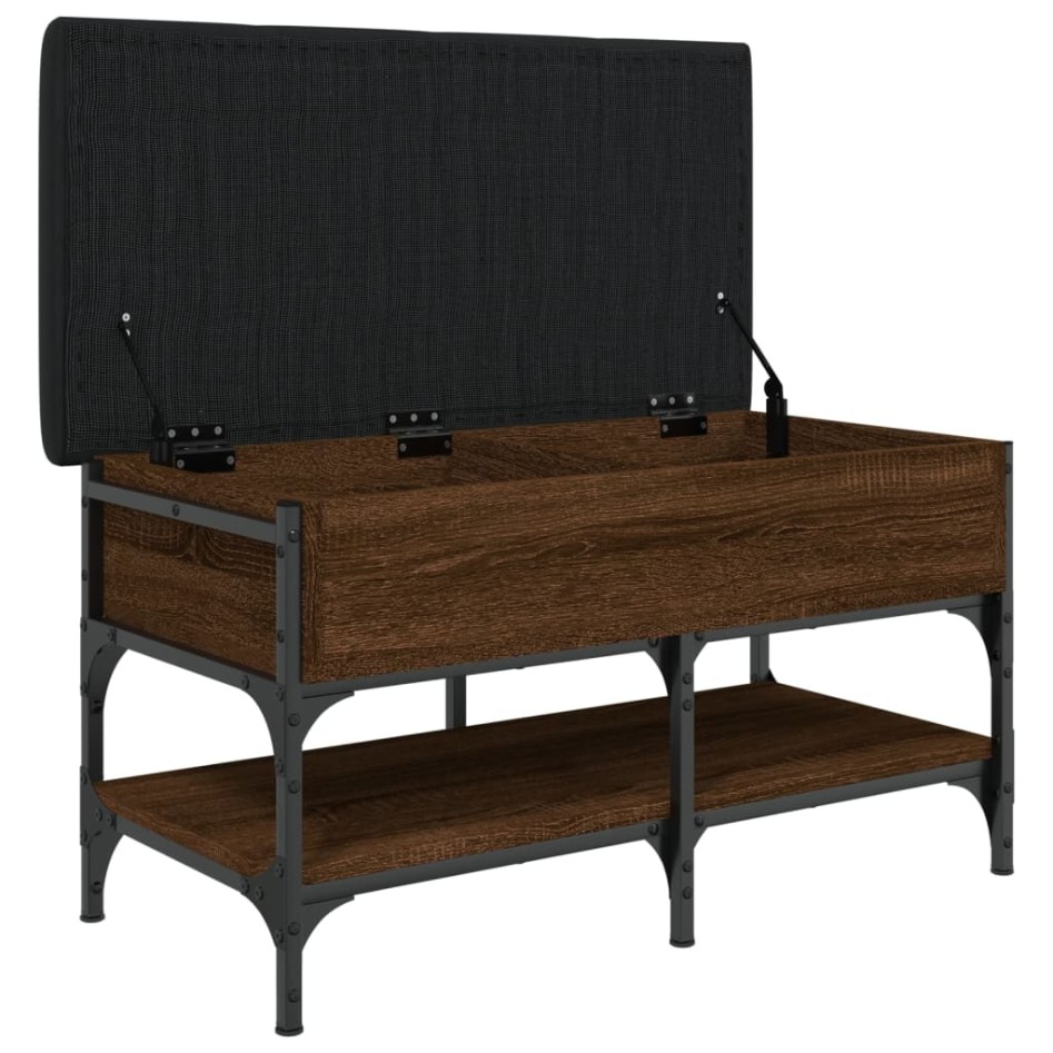 Banco zapatero madera de ingeniería marrón roble 82x42x45
