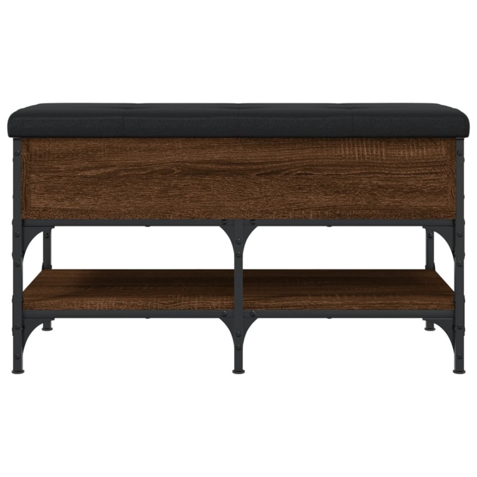 Banco zapatero madera de ingeniería marrón roble 82x42x45