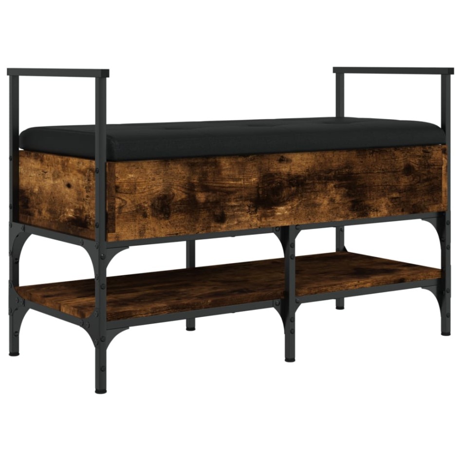 Banco zapatero madera ingeniería roble ahumado 85,5x42x57,5
