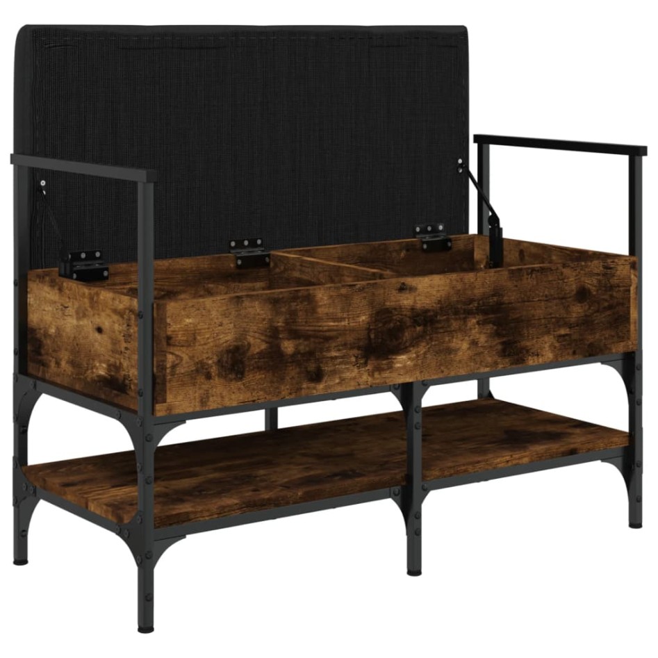 Banco zapatero madera ingeniería roble ahumado 85,5x42x57,5