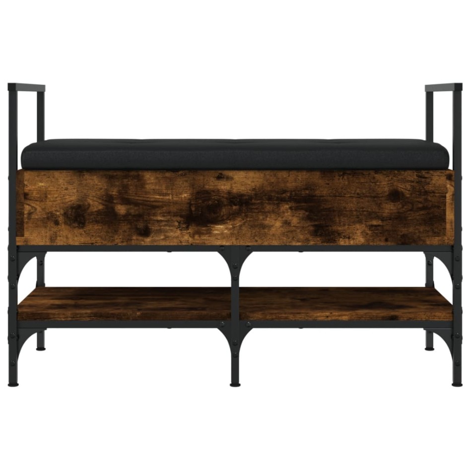 Banco zapatero madera ingeniería roble ahumado 85,5x42x57,5