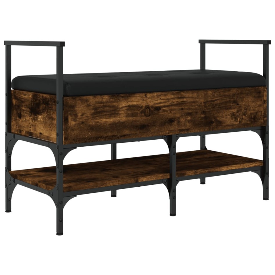 Banco zapatero madera ingeniería roble ahumado 85,5x42x57,5