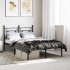 Estructura cama sin colchón con cabecero metal negro 120x200