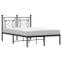 Estructura cama sin colchón con cabecero metal negro 120x200