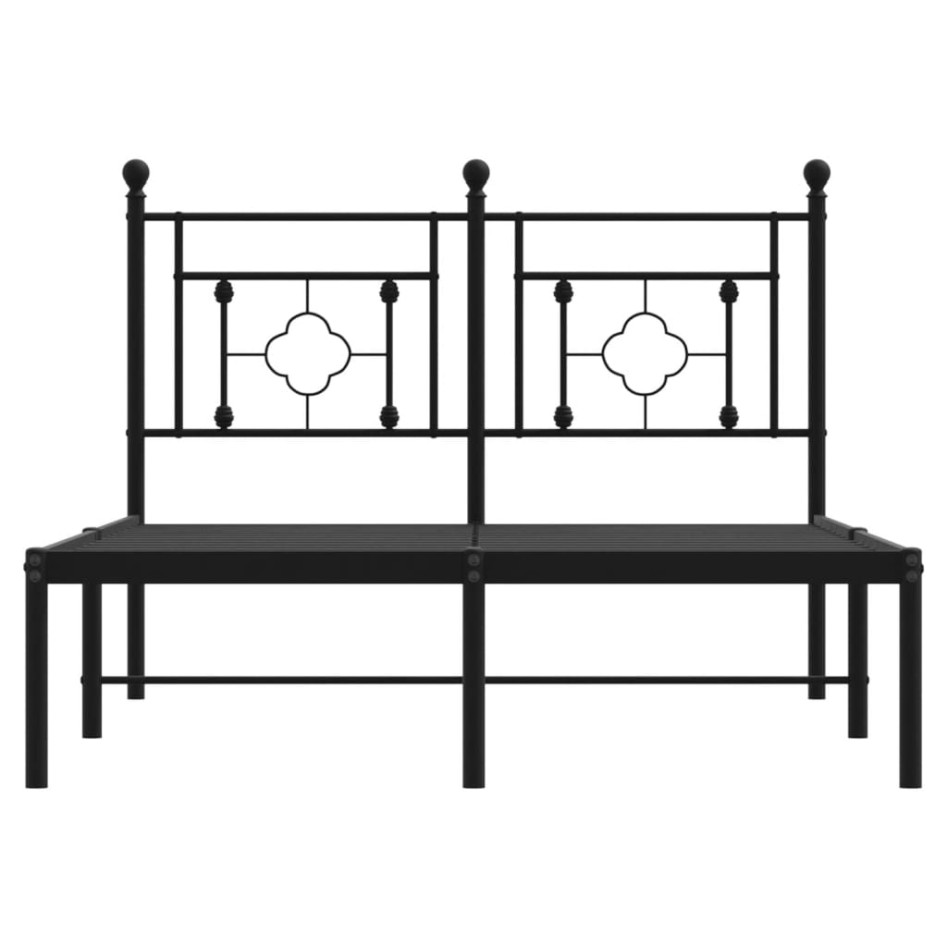 Estructura cama sin colchón con cabecero metal negro 120x200