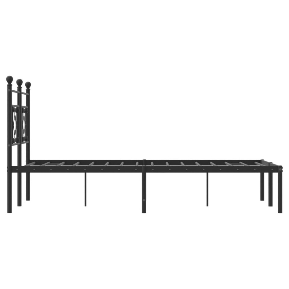 Estructura cama sin colchón con cabecero metal negro 120x200