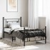 Estructura cama sin colchón con estribo metal negro 90x190