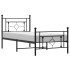 Estructura cama sin colchón con estribo metal negro 90x190