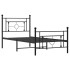 Estructura cama sin colchón con estribo metal negro 90x190