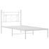 Estructura cama sin colchón con cabecero metal blanco 90x190