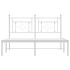 Estructura cama sin colchón con cabecero metal blanco