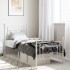 Estructura cama sin colchón con estribo metal blanco 75x190