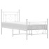Estructura cama sin colchón con estribo metal blanco 75x190
