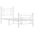 Estructura cama sin colchón con estribo metal blanco 75x190