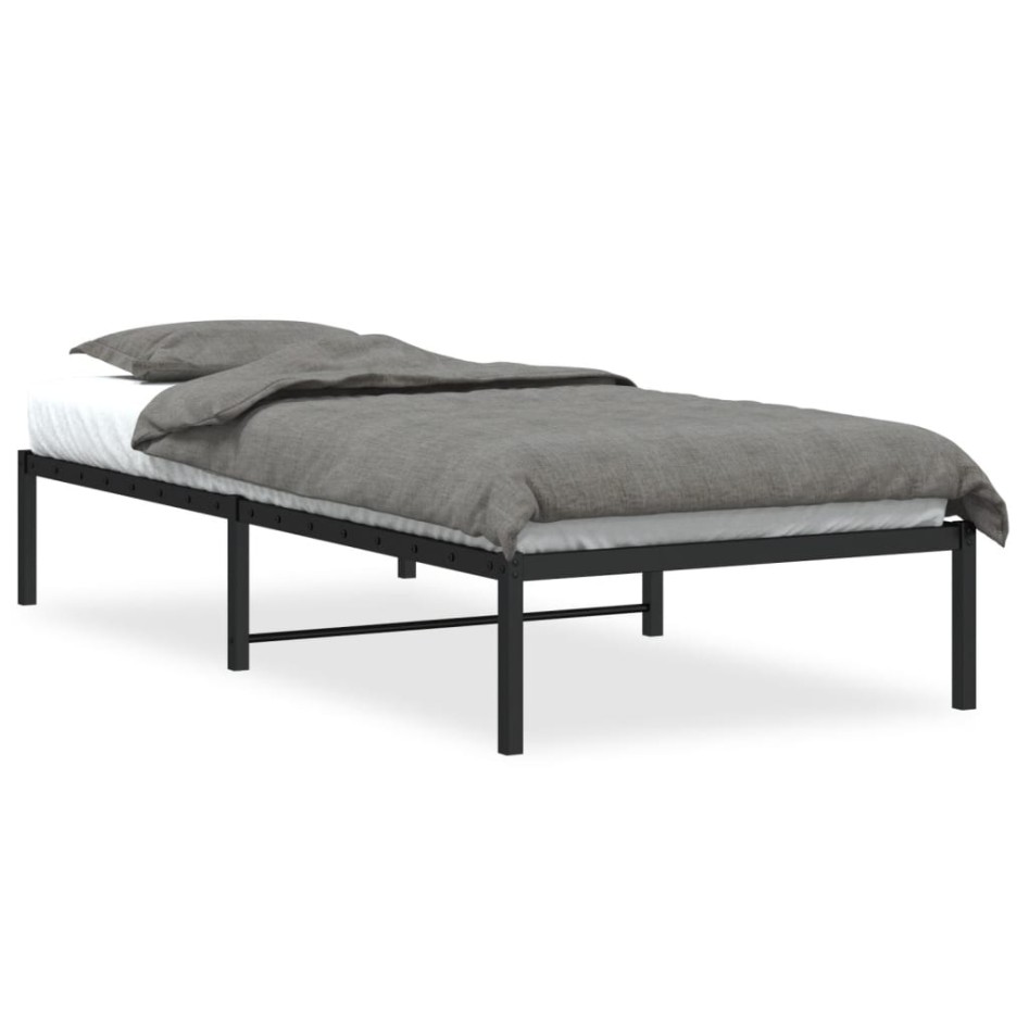 Estructura de cama sin colchón metal negro 90x200