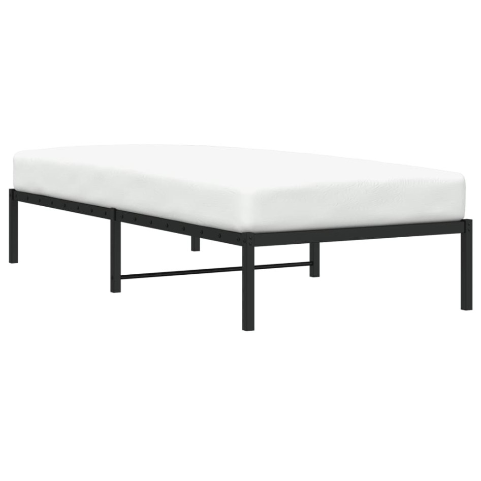 Estructura de cama sin colchón metal negro 90x200