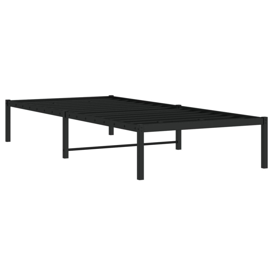 Estructura de cama sin colchón metal negro 90x200