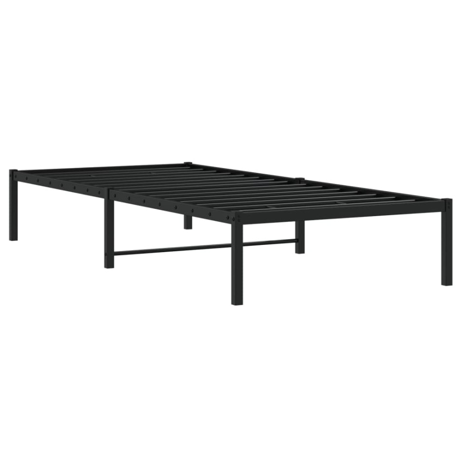 Estructura de cama sin colchón metal negro 90x200