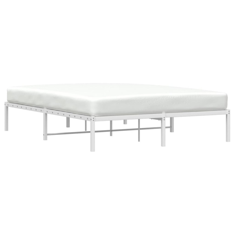 Estructura de cama sin colchón metal blanco 160x200