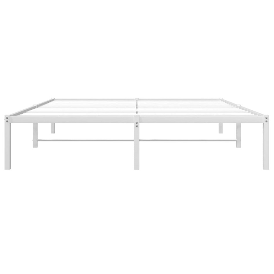 Estructura de cama sin colchón metal blanco 160x200