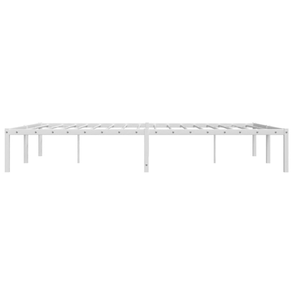 Estructura de cama sin colchón metal blanco 160x200